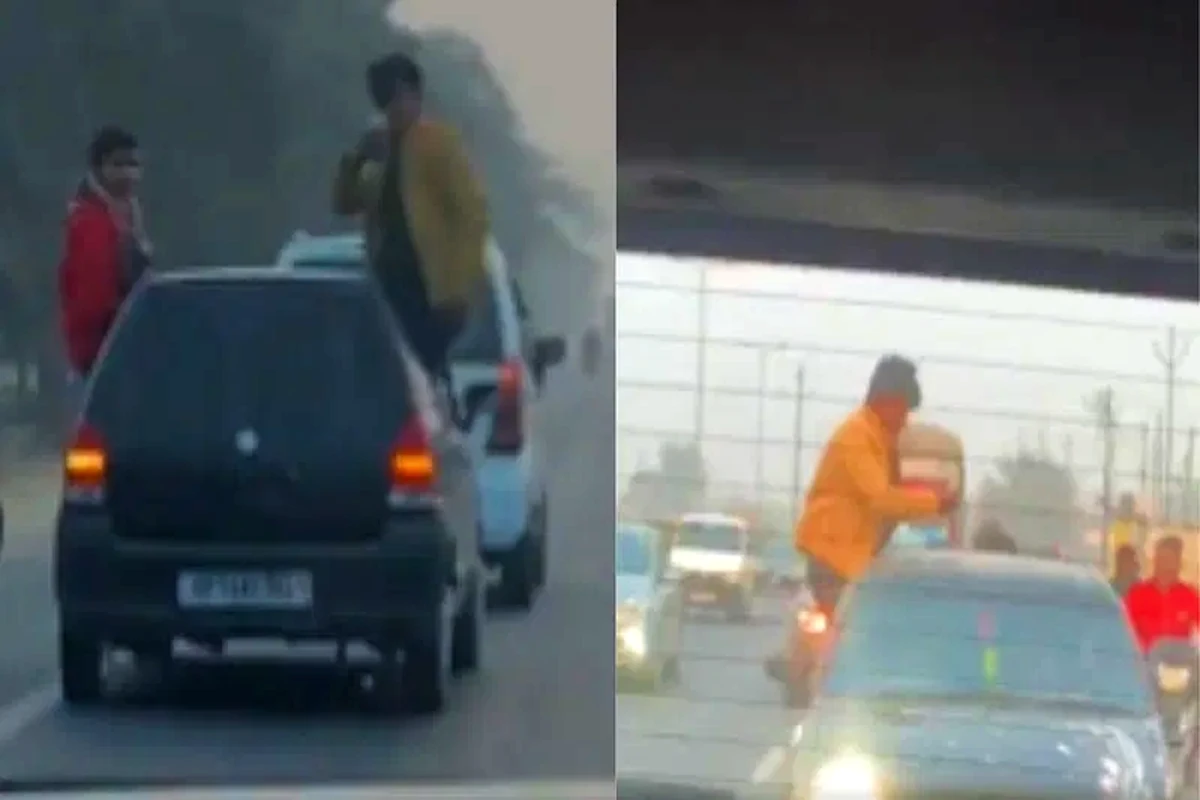 Viral: मेरठ में नेशनल हाईवे पर कार में स्टंट का VIDEO वायरल, ठिठुरा देने वाली ठंड में रील बनाते दिखे युवक