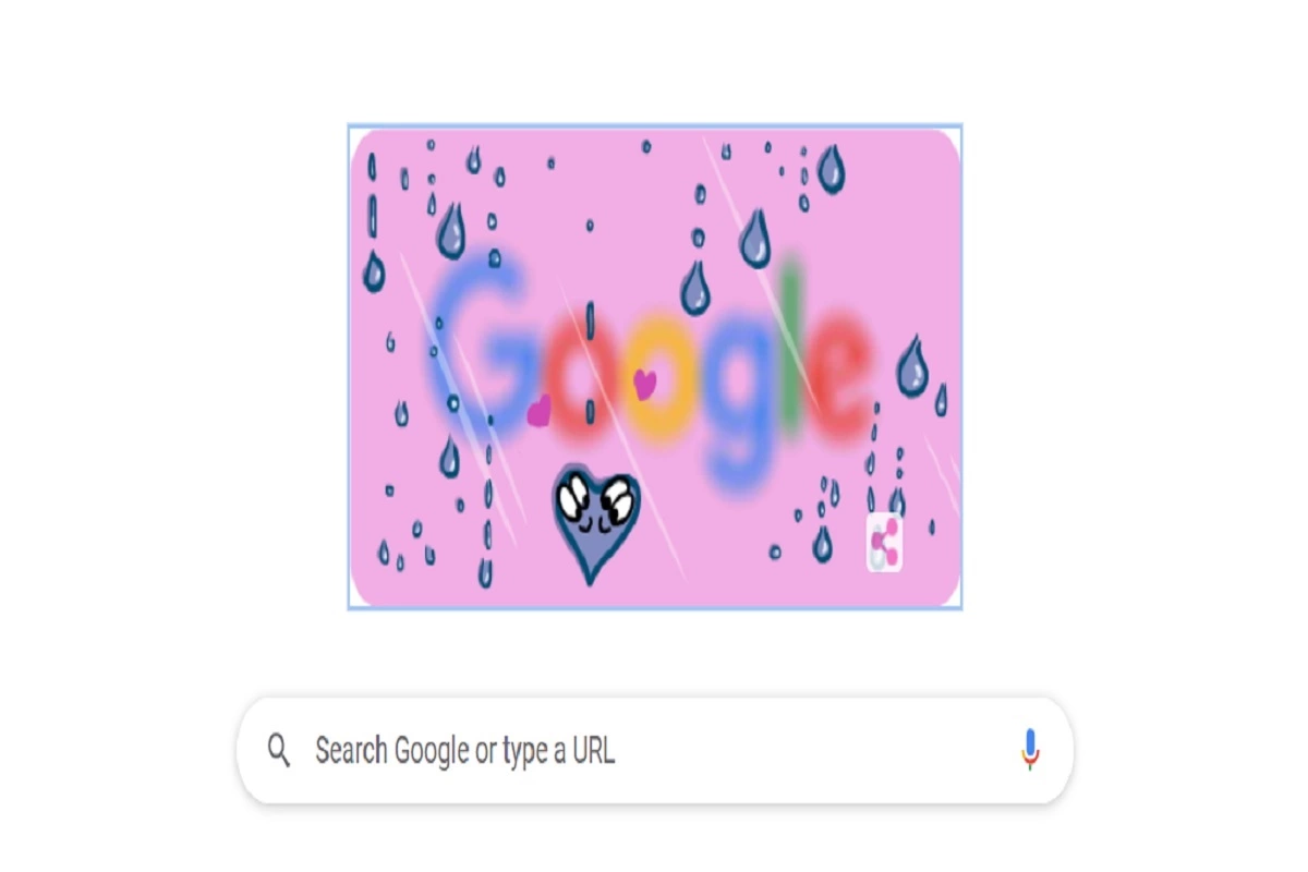 Google ने बनाया वैलेंटाइन डे पर खास डूडल, पानी की बूंदों के जरिए दिया मुहब्बत का पैगाम