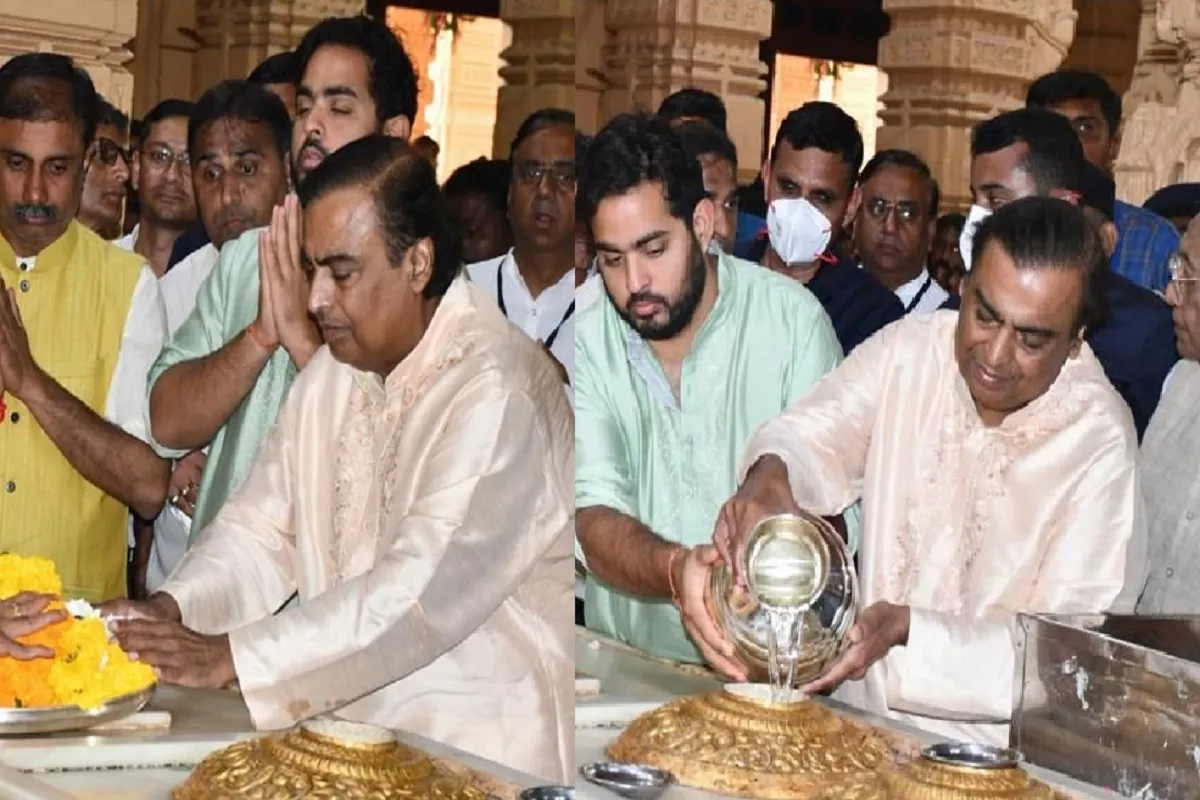 महाशिवरात्रि पर उद्योगपति मुकेश अंबानी ने बेटे आकाश अंबानी के साथ सोमनाथ मंदिर में की पूजा, ट्रस्ट को दिया 1.51 करोड़ रु का दान