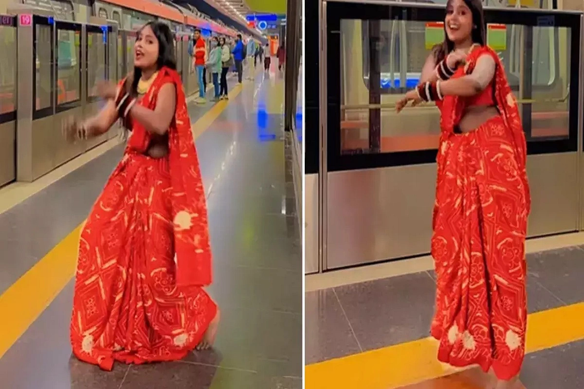 VIDEO: दिल्ली मेट्रो में बिकिनी के बाद प्लेटफॉर्म पर भोजपुरी गाने पर डांस करती महिला का वीडियो वायरल, हरकत पर नजरें चुराते यात्री