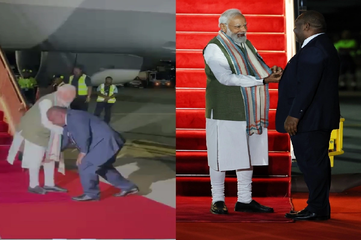 पापुआ न्यू गिनी के प्रधानमंत्री जेम्स मारापे ने छुए PM मोदी के पैर, तोड़े सारे प्रोटोकॉल, VIDEO में देखें भारत के पीएम का ग्रैंड वेलकम