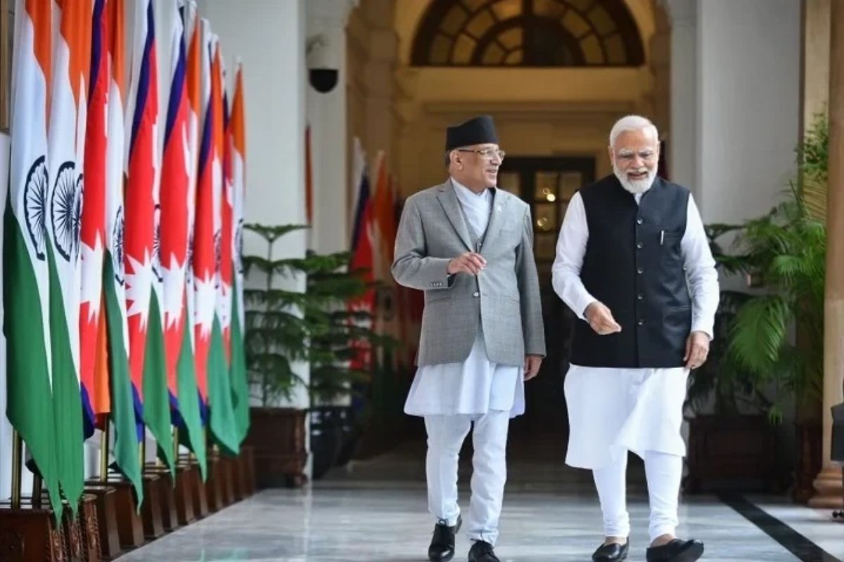 पीएम मोदी के साथ नेपाल के प्रधानमंत्री 'प्रचंड'