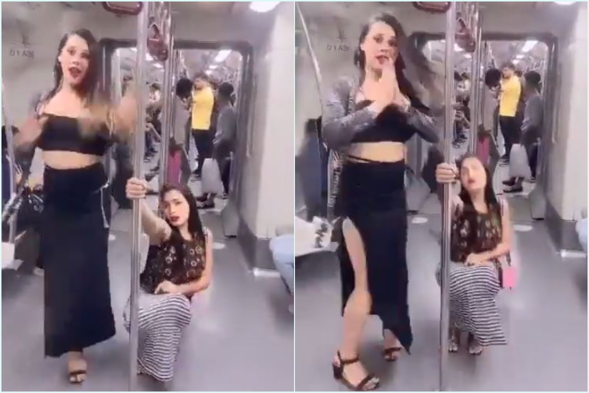 अब Delhi Metro में दो लड़कियों ने पोल के सहारे किया डांस, सफर कर रहे यात्री हुए हैरान, Video Viral