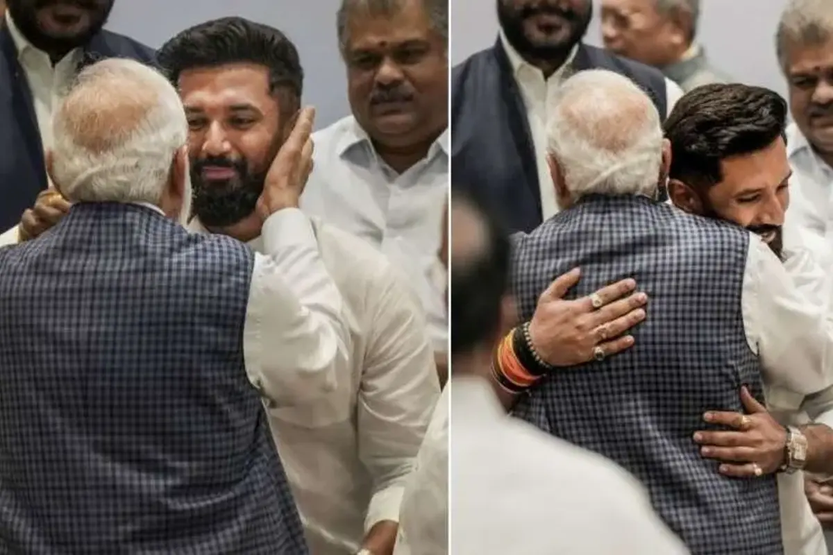 चिराग पासवान ने छुए पैर तो PM नरेंद्र मोदी ने गाल थप-थपाते हुए लगाया गले, NDA की मीटिंग से पहले का Video वायरल