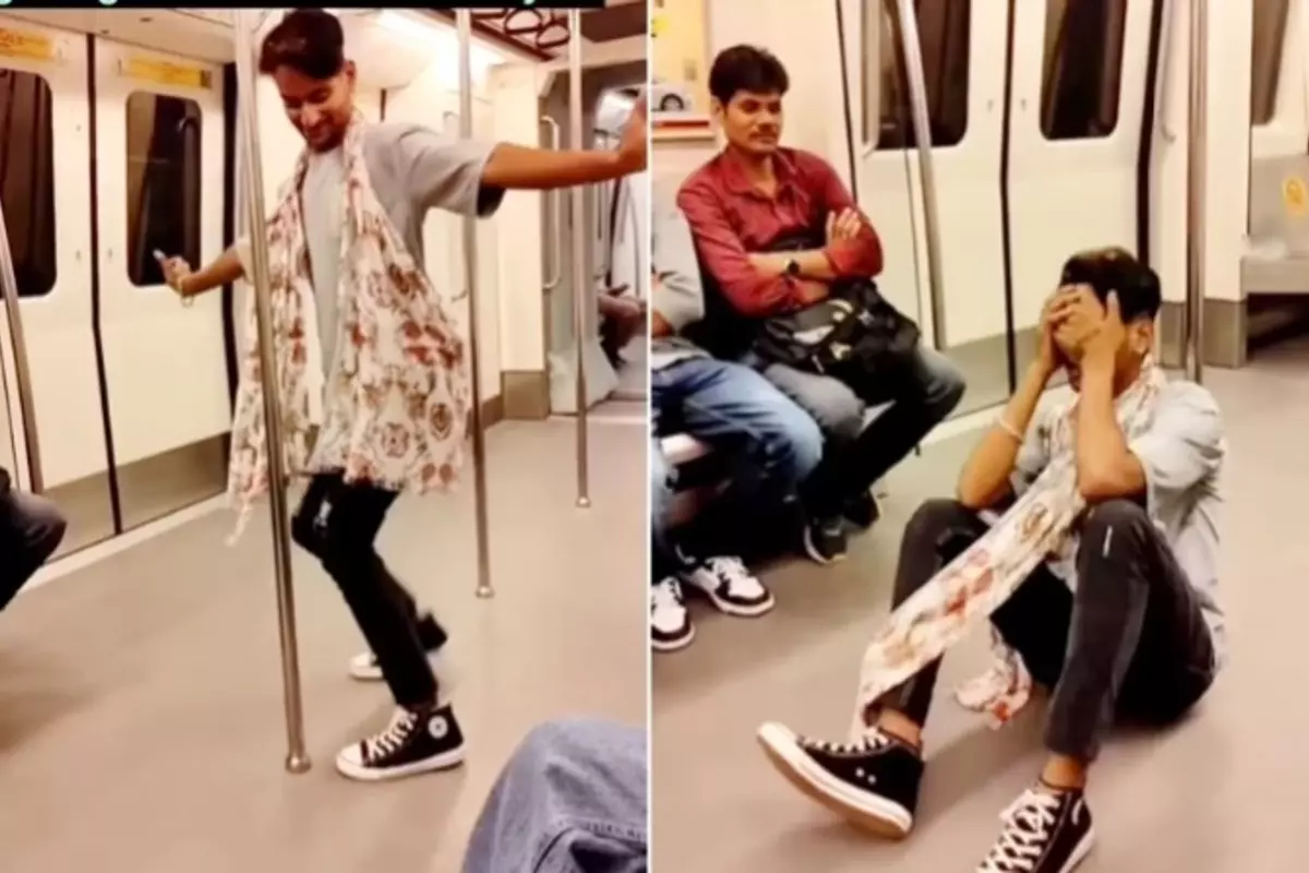 फिर वायरल हुआ दिल्ली मेट्रो का VIDEO,’चोली के पीछे क्या है’ पर युवक ने किया अश्लील डांस