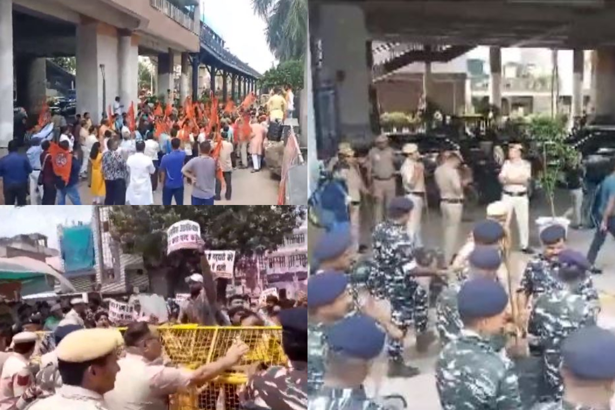 Haryana Violence: हरियाणा हिंसा के खिलाफ दिल्ली में बजरंग दल और वीएसपी का विरोध प्रदर्शन