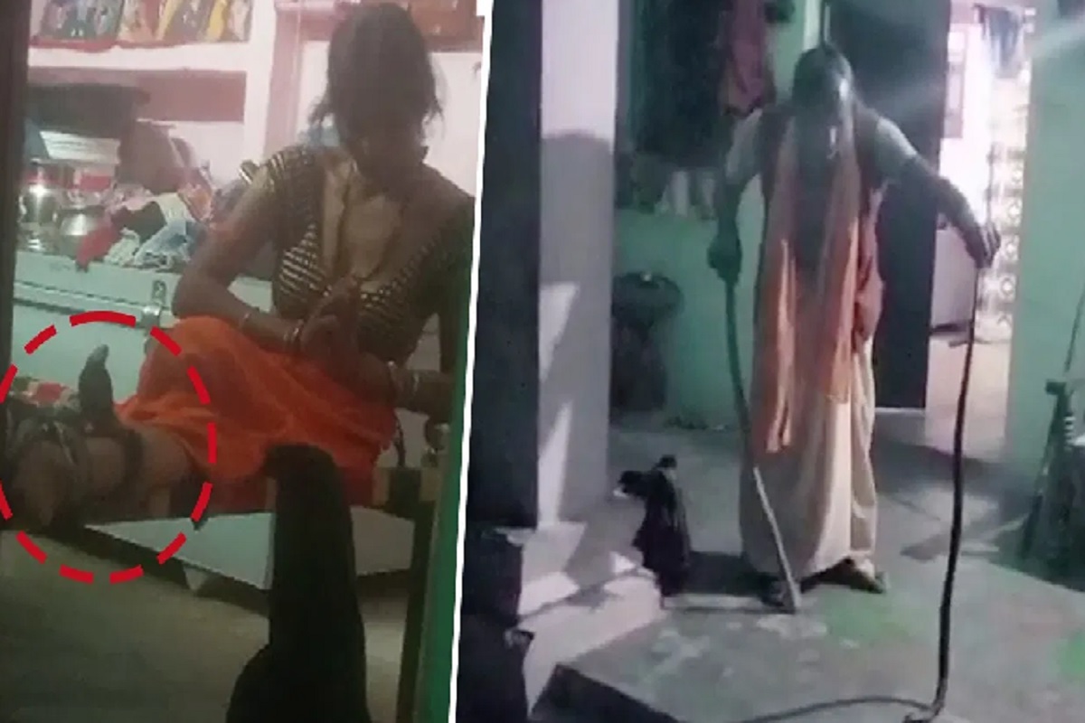 Mahoba: 3 घंटे तक फन फैलाए पैर से लिपटा रहा कोबरा, महिला जपती रही भोले बाबा का नाम, वायरल हुआ वीडियो
