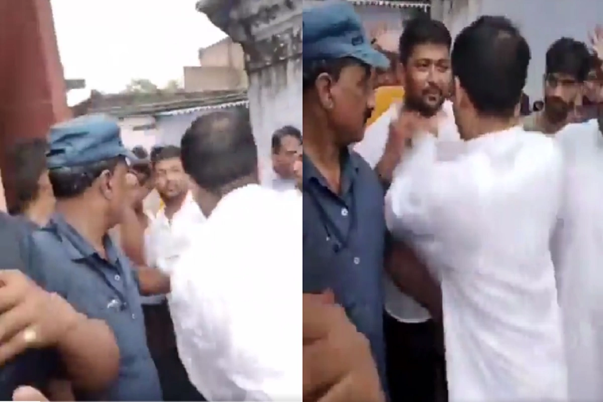 VIDEO: तेज प्रताप यादव को आया अपनी ही पार्टी के कार्यकर्ता पर गुस्सा, गला दबाते हुए दिया धक्का
