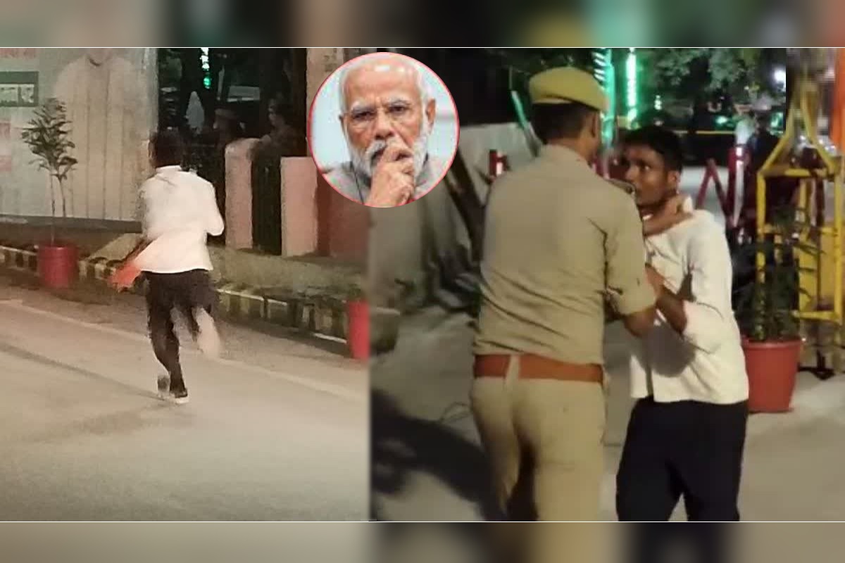 Varanasi: PM मोदी की सुरक्षा में चूक- काशी में काफिले के आगे कूदा युवक, सुरक्षाकर्मियों ने 10 फीट दूर पकड़ा