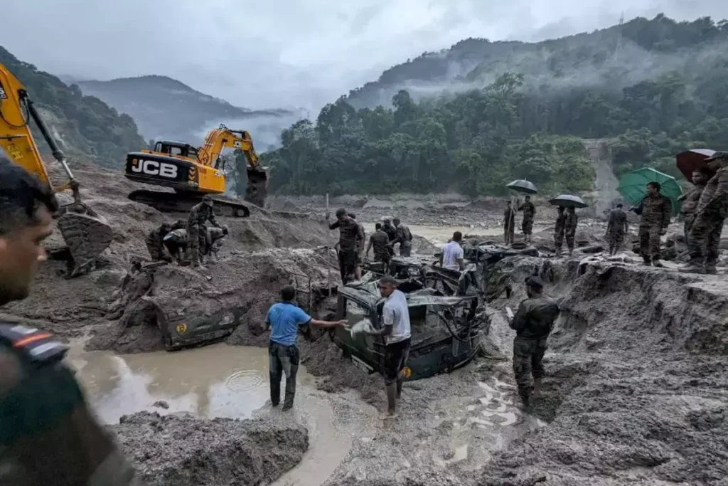 सिक्किम में बाढ़ से तबाही