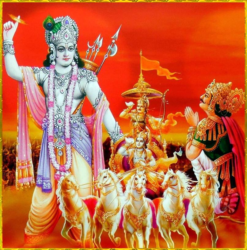 Lord Shri Krishna with Arjun Mahabharat
