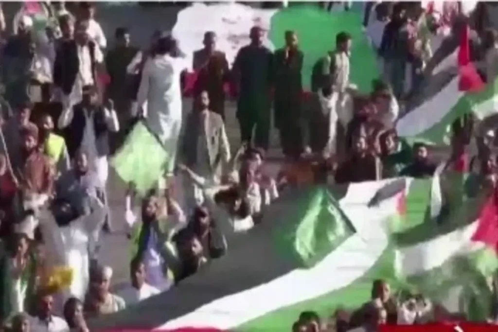 Israel Hamas War (पाकिस्तान में प्रदर्शन)