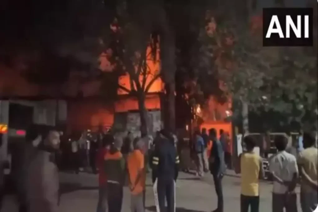 Fire breaks out