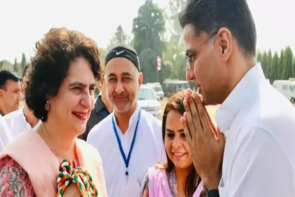 प्रियंका गांधी और सचिन पायलट