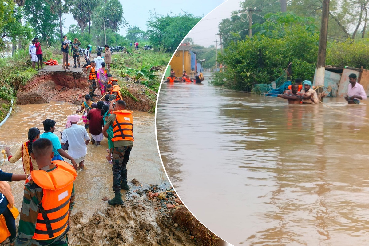 Tamil Nadu Rains: तमिलनाडु में भारी बारिश के चलते बाढ़ जैसे हालात, गांव-कस्बे जलमग्न; बचाने में जुटी सेना, दे रही खाना-पीना