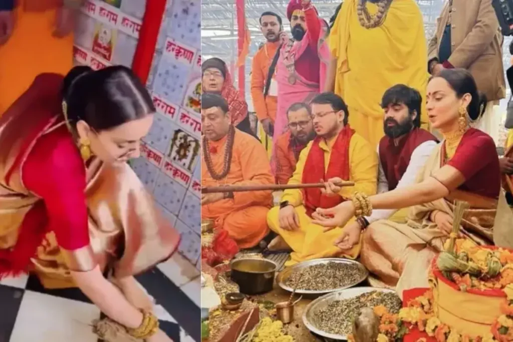 एक्ट्रेस कंगना रनौत ने किए हनुमान गढ़ मंदिर के दर्शन