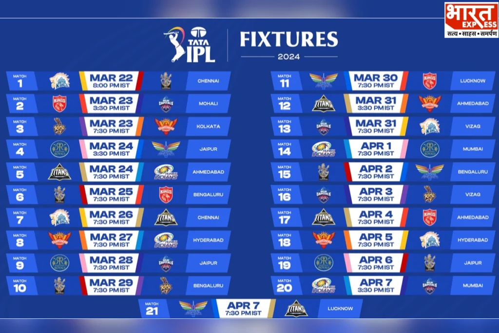 tata ipl 2024 schedule