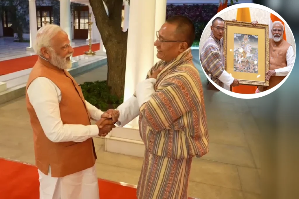 India bhutan relations Bhutan PM Tshering Tobgay calls on PM Modi at LKM delhi watch video