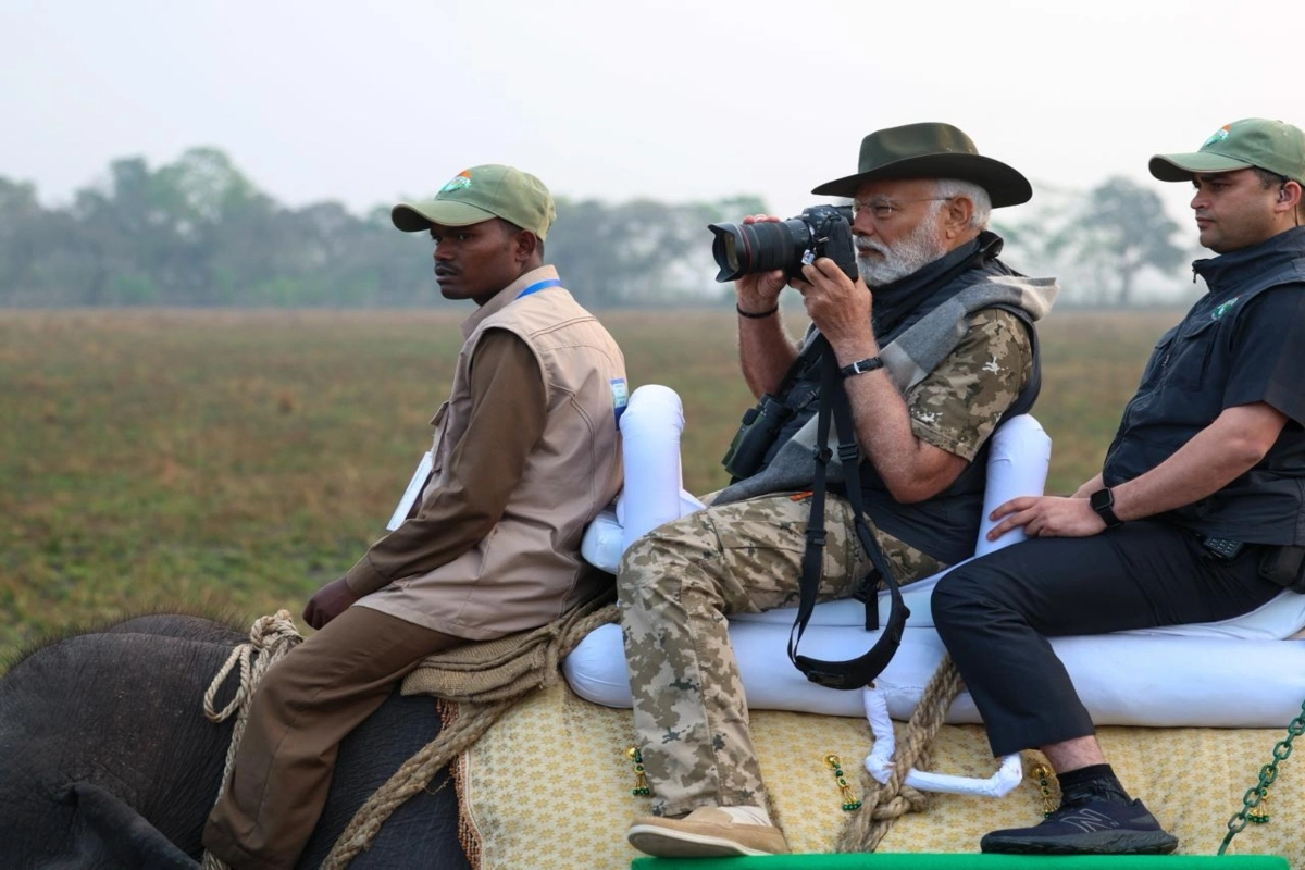 PM Modi Jungle Safari in Kajiranga Assam