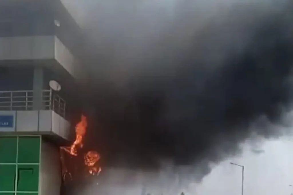 Azamgarh Manduri Airport,fire broke out in ATC
