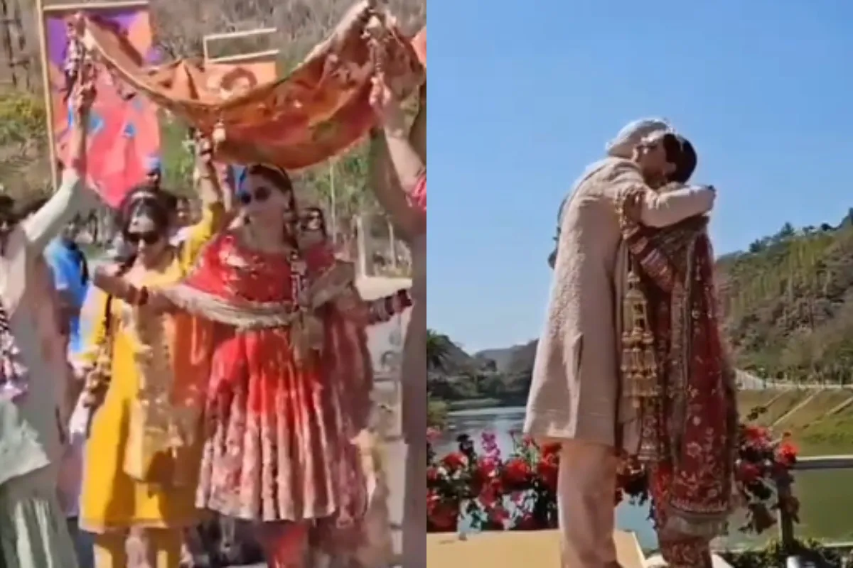 तापसी पन्नू की शादी का वीडियो हुआ लीक, लाल सूट में सजी-धजी नजर आई एक्ट्रेस, देखें Wedding Video