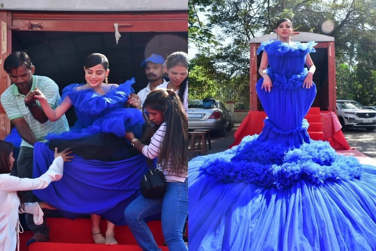 उर्फी जावेद ने पहनी 100 किलो की ये अनोखी ड्रेस, वीडियो देख लोगों के उड़े होश