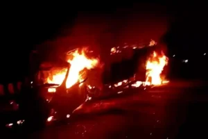 Accident: शादी वाले घर में पसरा मातम, झांसी-कानपुर हाईवे पर भीषण हादसे में दूल्हे समेत चार लोगों की जिंदा जलकर मौत
