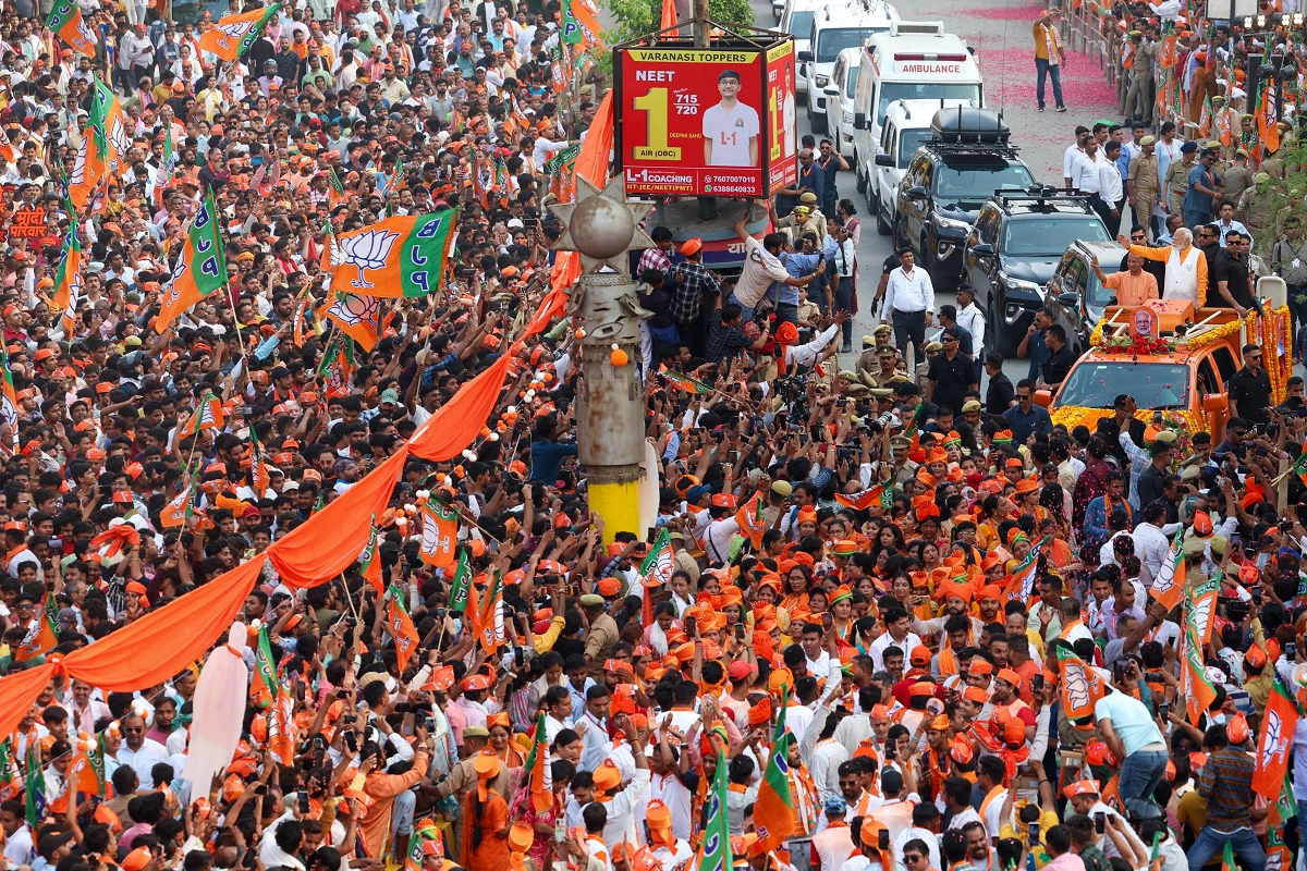 PM Modi Varanasi Road Show in pictures with UP CM Yogi Adityanath Lok Sabha Election 2024 