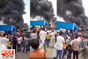 VIDEO: आग से जलकर ऐसे स्वाहा हुई टायरों की फैक्ट्री, जानें राजस्थान के किस इलाके में मजदूरों ने भागकर बचाई जान
