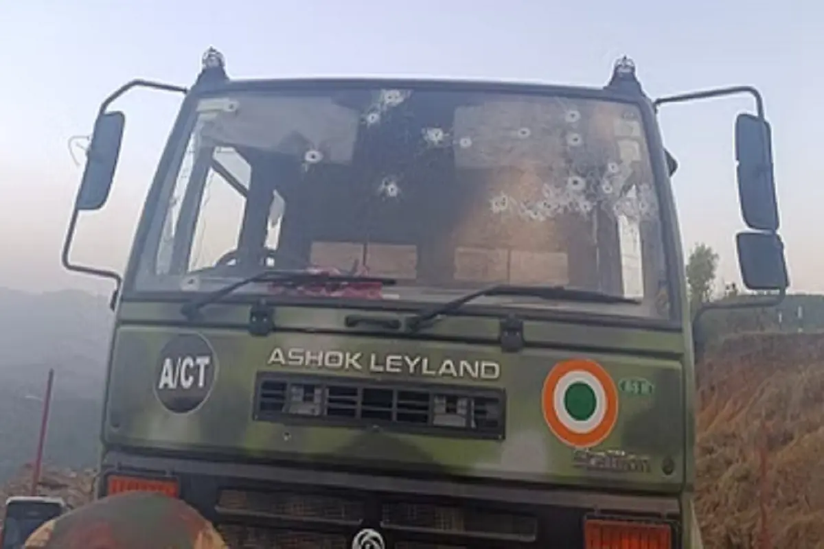 terrorist attack on Air Force vehicle in jammu and kashmir