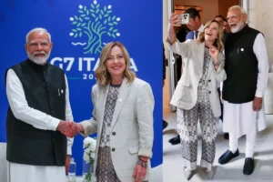 G7 Summit से भारत लौटे प्रधानमंत्री Narendra Modi, इटली की प्रधानमंत्री Giorgia Meloni के साथ ली गई सेल्फी वायरल