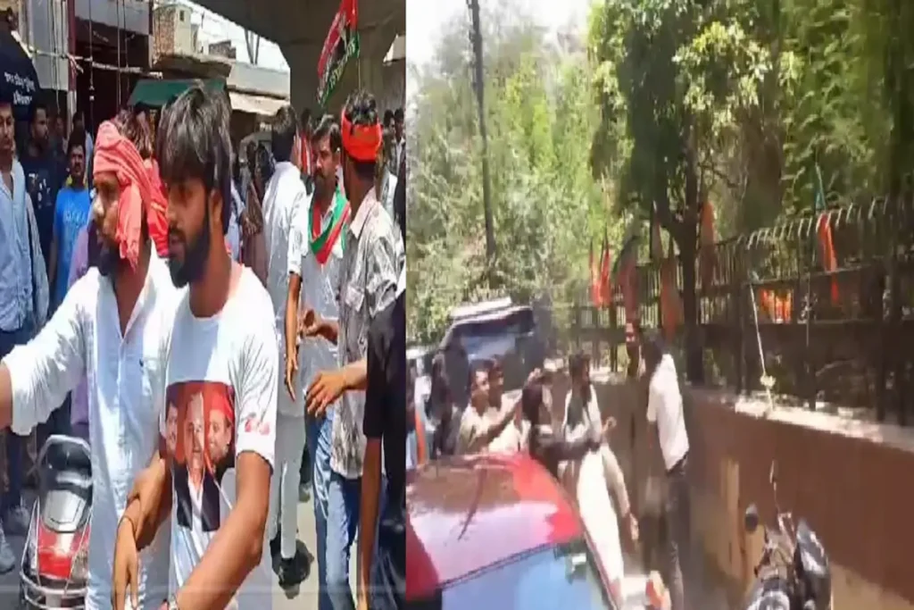 SP and BJP workers clash in Lucknow