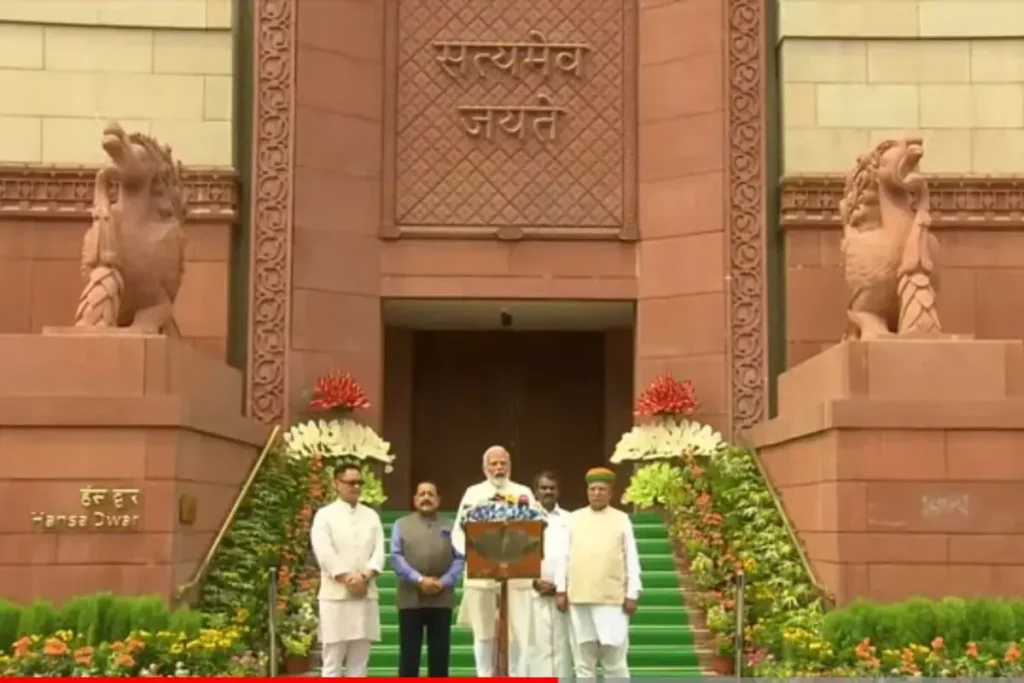 PM Modi in parliament