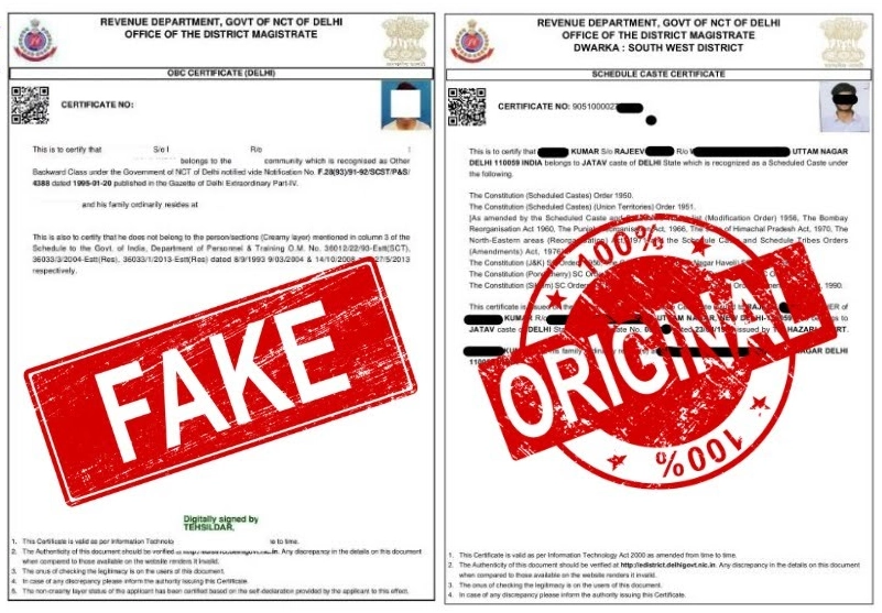 fake-caste-certificates-delhi
