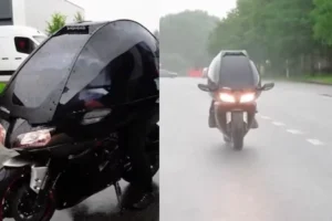 मॉनसून से पहले इस बाइक को देख मिला सुकून, शख्स ने लगाया गजब का दिमाग; अब नहीं भीगेंगे बारिश में- Video