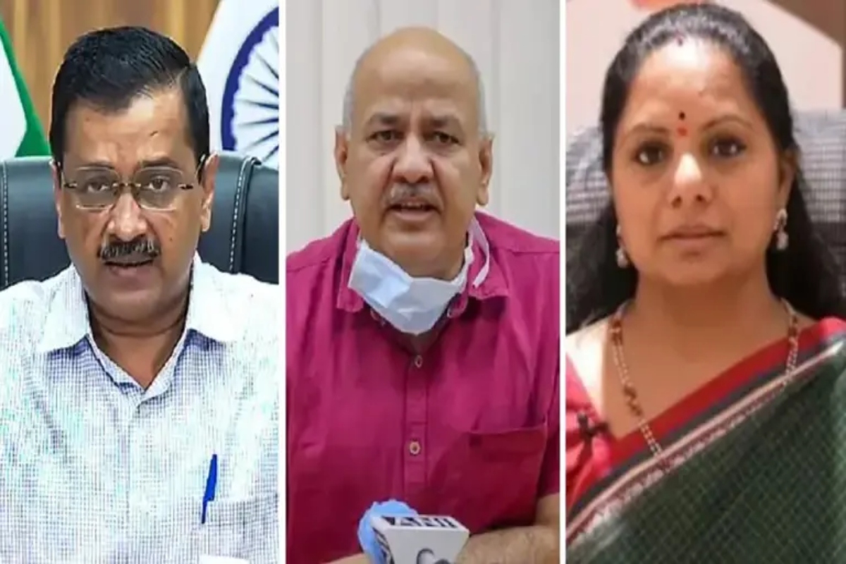 Arvind Kejriwal, Manish Sisodia and K. Kavita