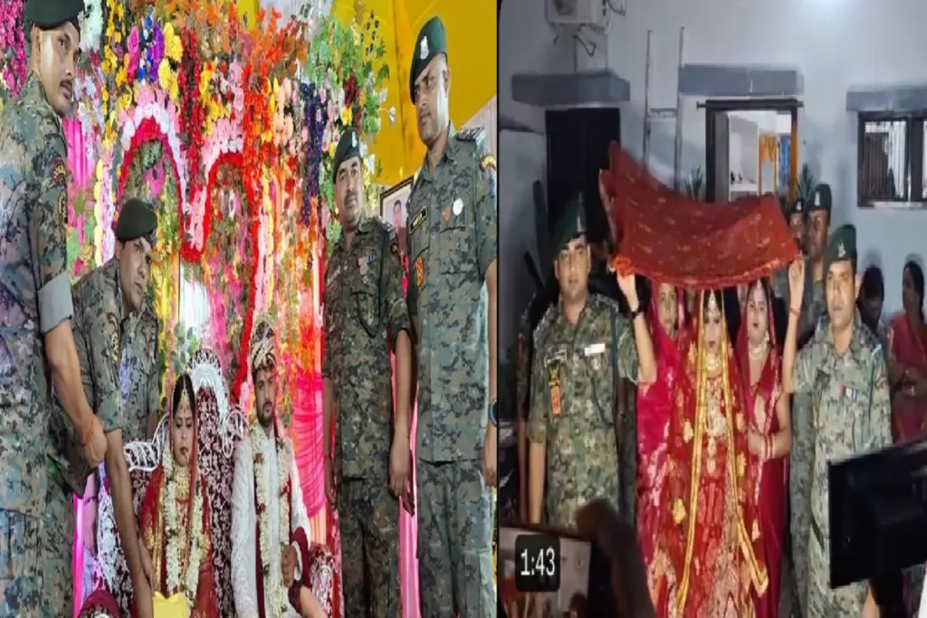 CRPF jawans arrive at wedding of sister of martyr Roshan Kumar