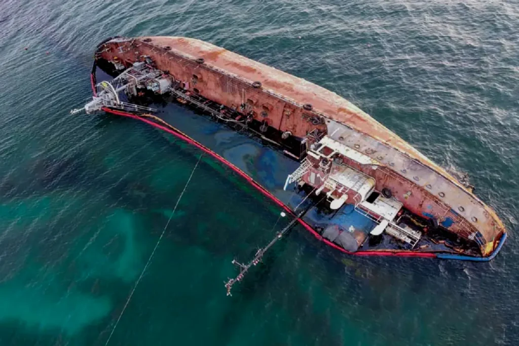 Oil Tanker Capsized in sea