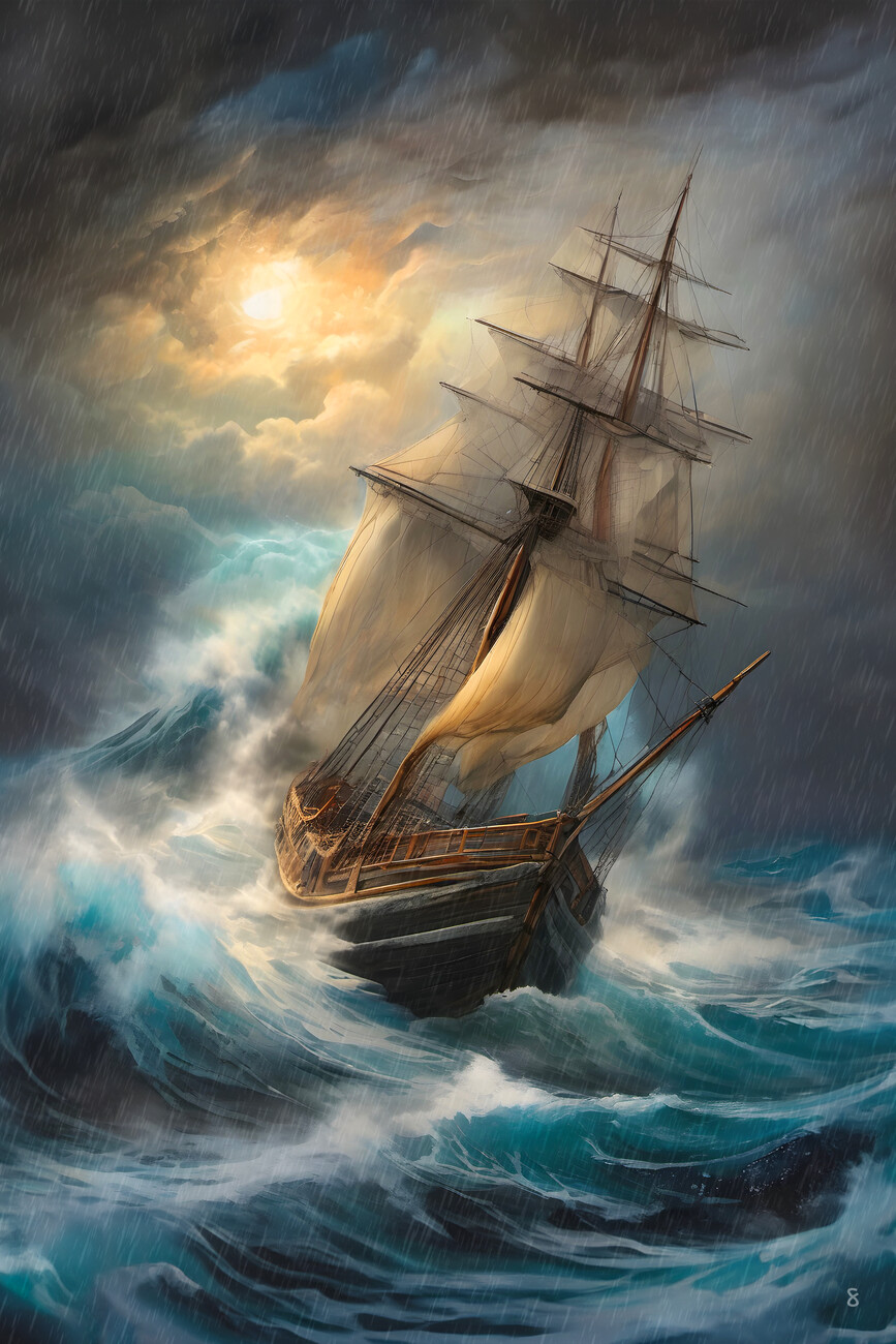 Ship Sea Storm
