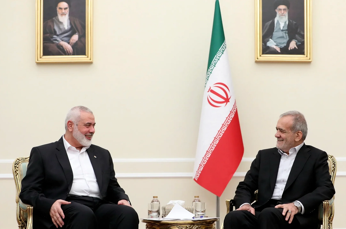 Ismail Haniyeh with iran new president 