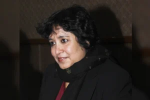 Bangladeshi author Taslima Nasrin during a press conference at International Film Festival in New Delhi on Dec 27, 2014. (Photo: Sunil Majumdar/IANS)