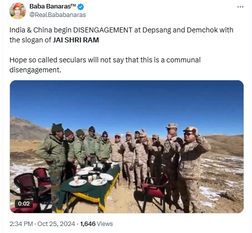 India china soldiers JAI SHRI RAM video