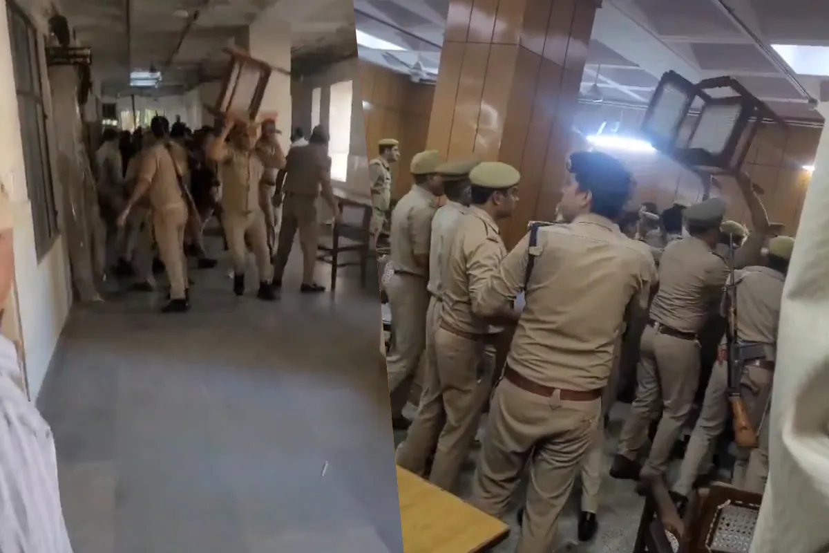 Ghaziabad: जिला कोर्ट में जज के साथ बदतमीजी करने पर पुलिस ने वकीलों पर किया लाठीचार्ज