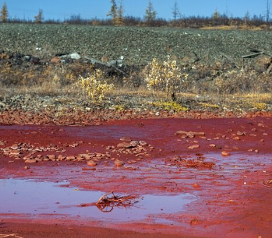 River in Russia Turns Red