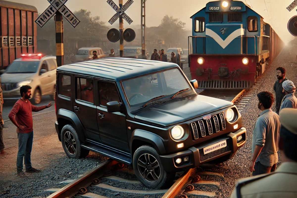 Thar Stuck on railway Track