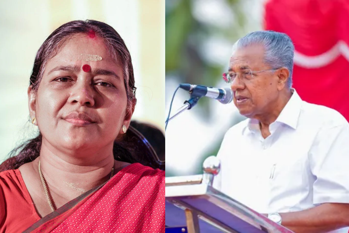 shobha surendran and pinarayi vijayan