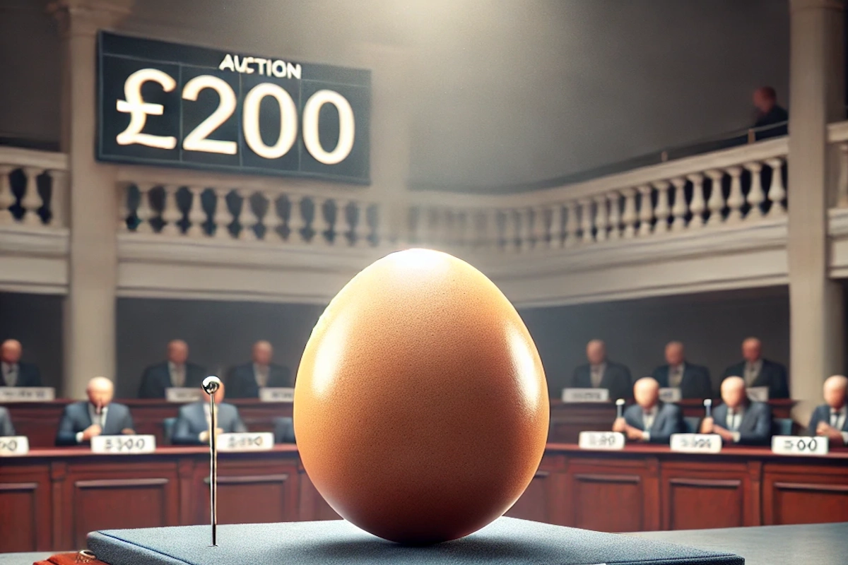 spherical egg,charity auction, Egg sold for 20,000 rupees