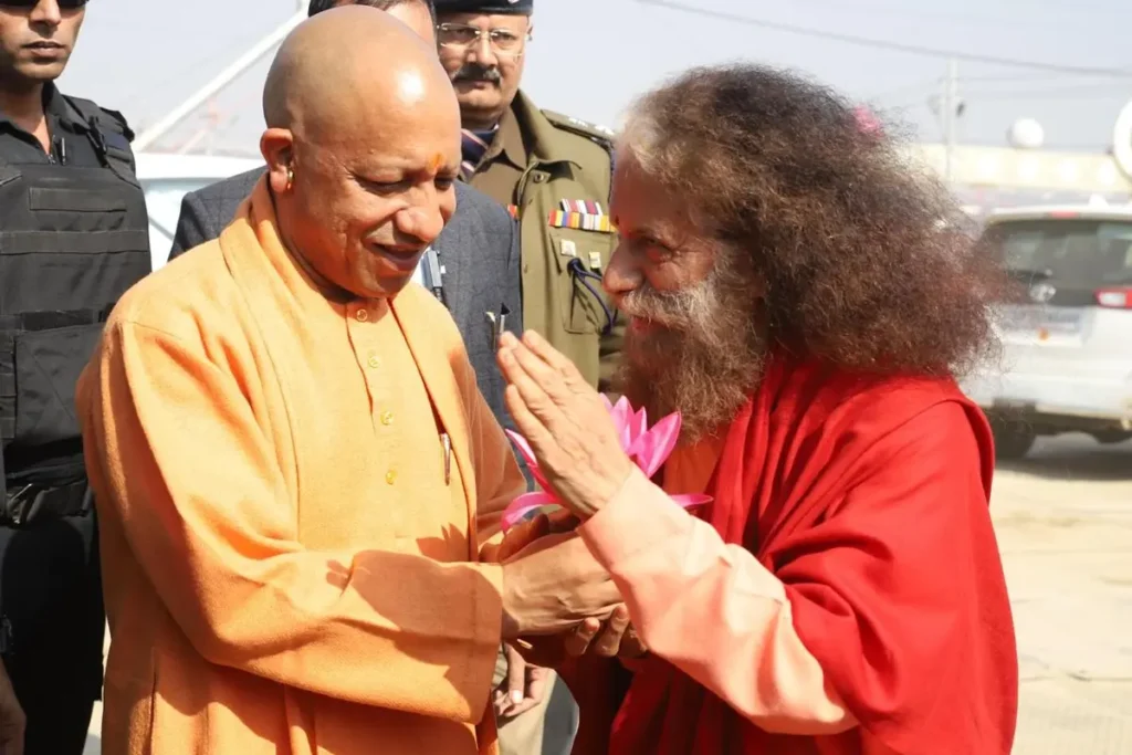 Chief Minister Yogi Adityanath and Chidananda Saraswati ji