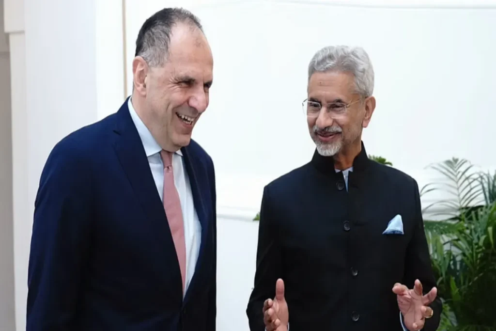S Jaishankar Meets Greek Foreign Minister George Gerapetris Meeting