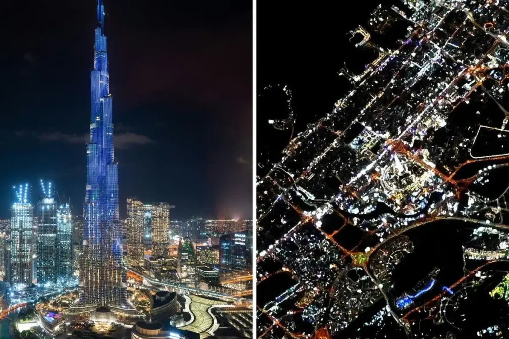Burj Khalifa looks like this from space
